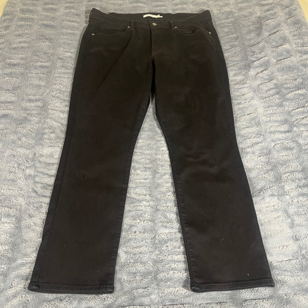 Levis Classic Straight Leg Black Jeans Womens Plus Size 18M W34 L30 39250-0001